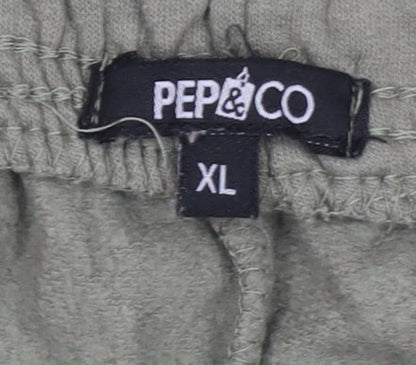 PEP&CO Men’s Green XL Sweat Shorts with Drawstring Waist