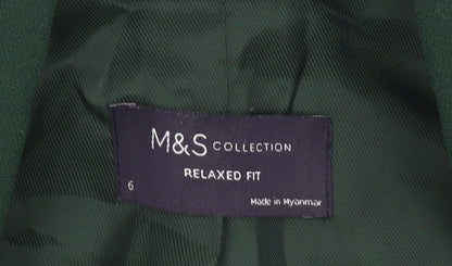 Marks and Spencer Women’s Green Relaxed Fit Blazer Jacket Size 6