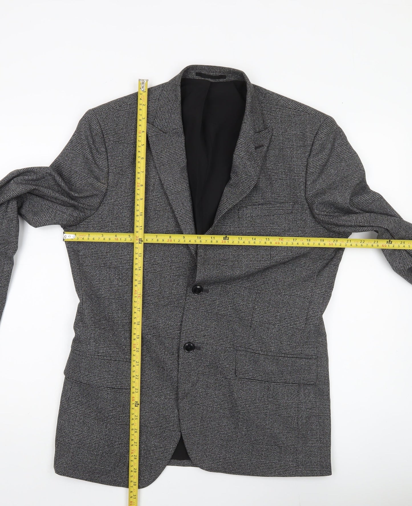 Primark Men’s Grey Check Slim Fit Blazer Jacket 40R