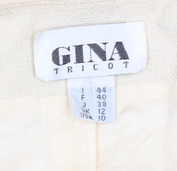 Gina Tricot Women’s Beige Short Sleeve Jacquard Suit Jacket Size 12