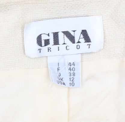 Gina Tricot Women’s Beige Short Sleeve Jacquard Suit Jacket Size 12