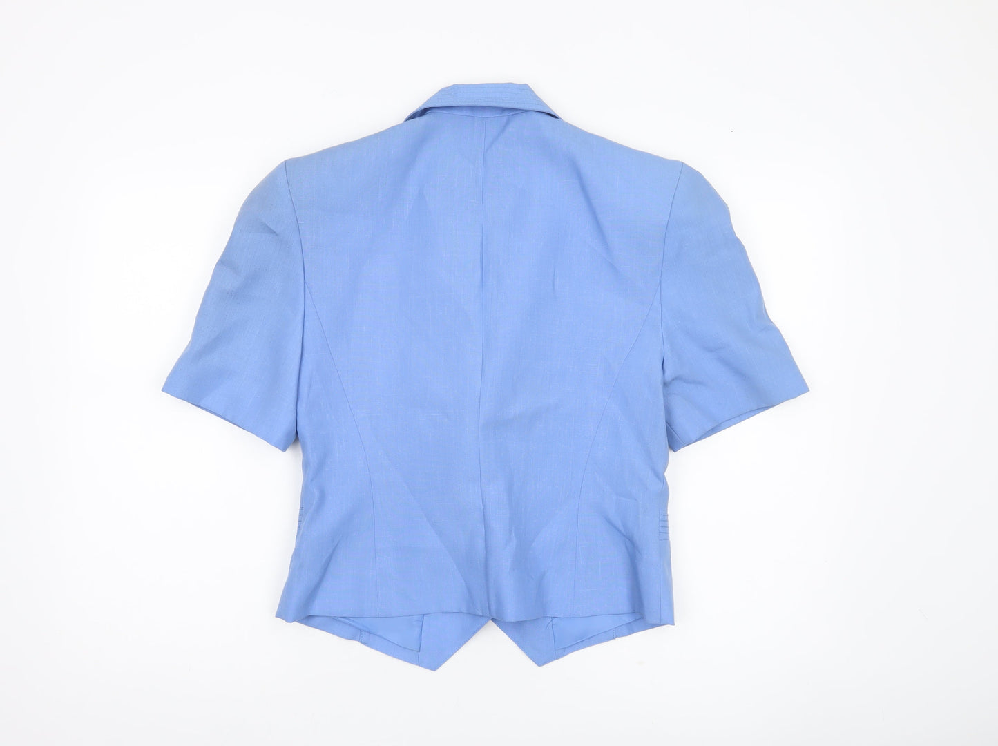 Jacques Vert Women’s Blue Short Sleeve Double Breasted Suit Jacket Size 12