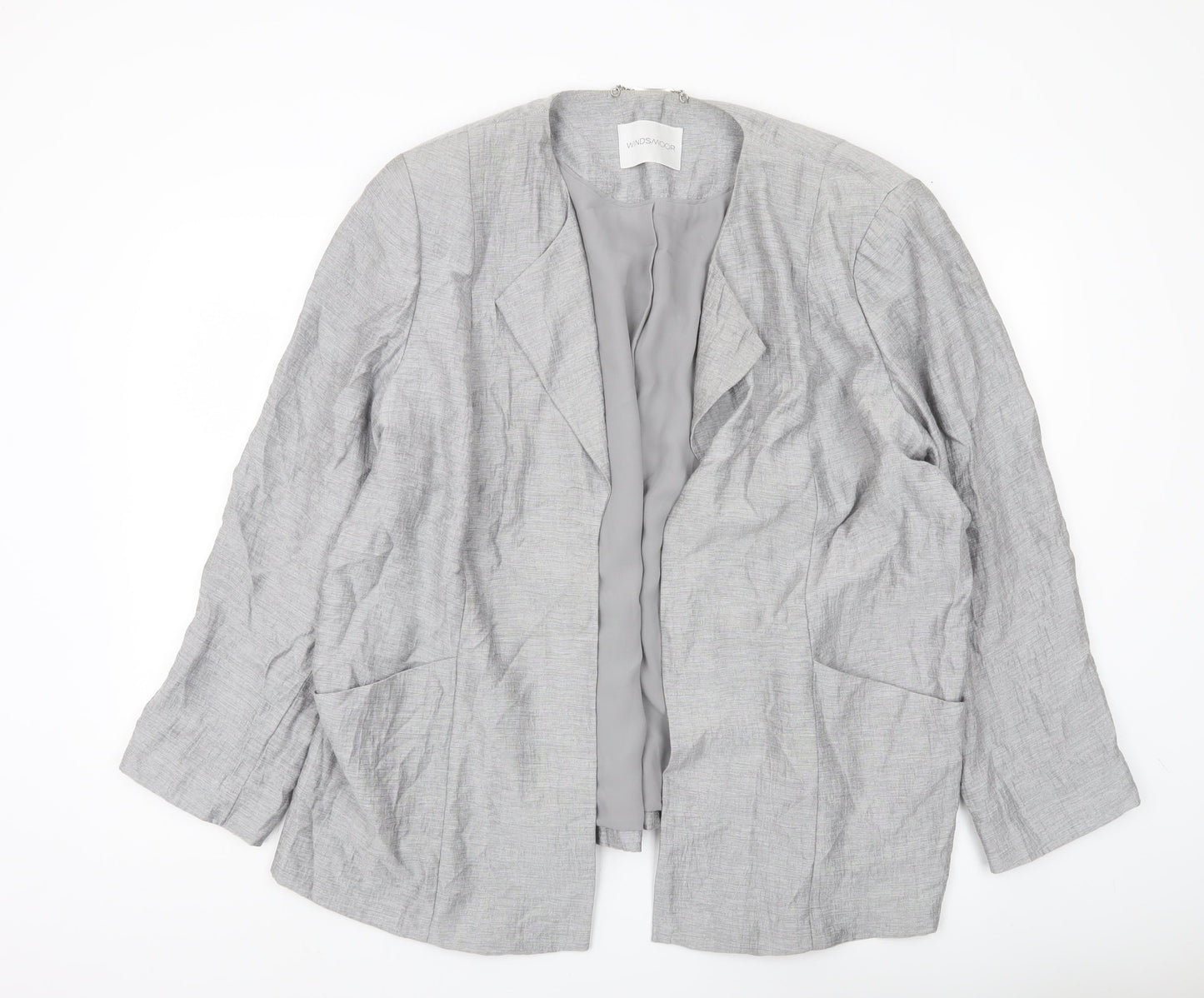 Windsmoor Women’s Grey Plus Size 22 Lined Suit Jacket Blazer