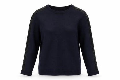 The Kooples Womens Blue Wool Cashmere Lace Pullover XS