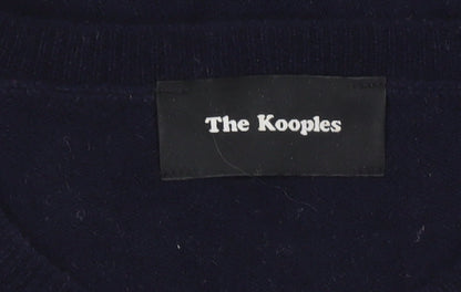 The Kooples Womens Blue Wool Cashmere Lace Pullover XS