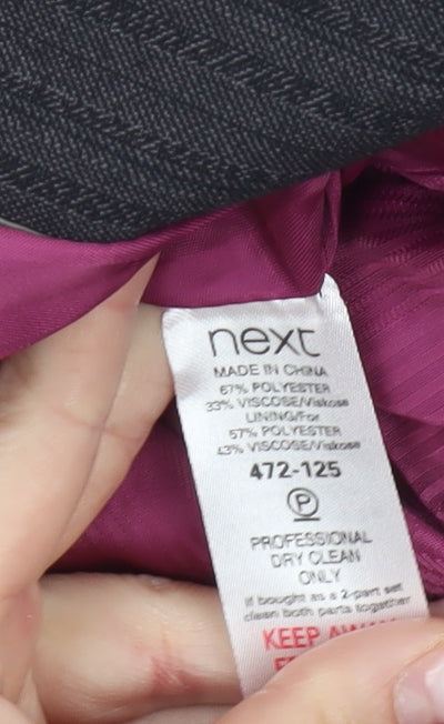 Next Women’s Grey Pinstripe Suit Jacket Size 8 Petite Tailored Formal