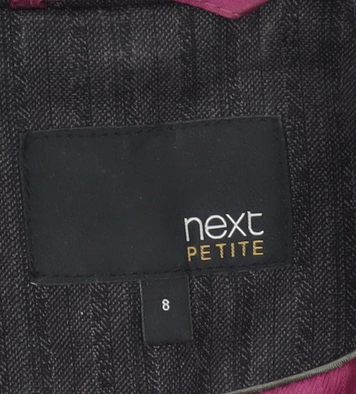 Next Women’s Grey Pinstripe Suit Jacket Size 8 Petite Tailored Formal
