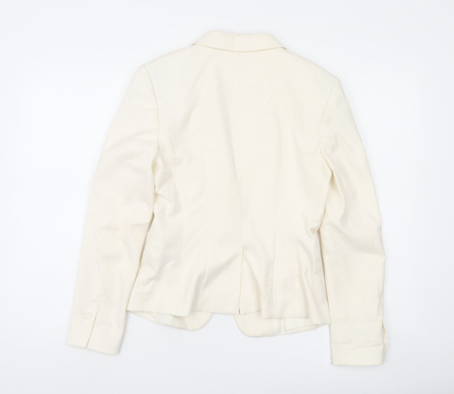 H&M Women’s Ivory Tailored Blazer Jacket UK 8 Workwear One-Button