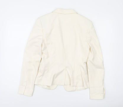 H&M Women’s Ivory Tailored Blazer Jacket UK 8 Workwear One-Button