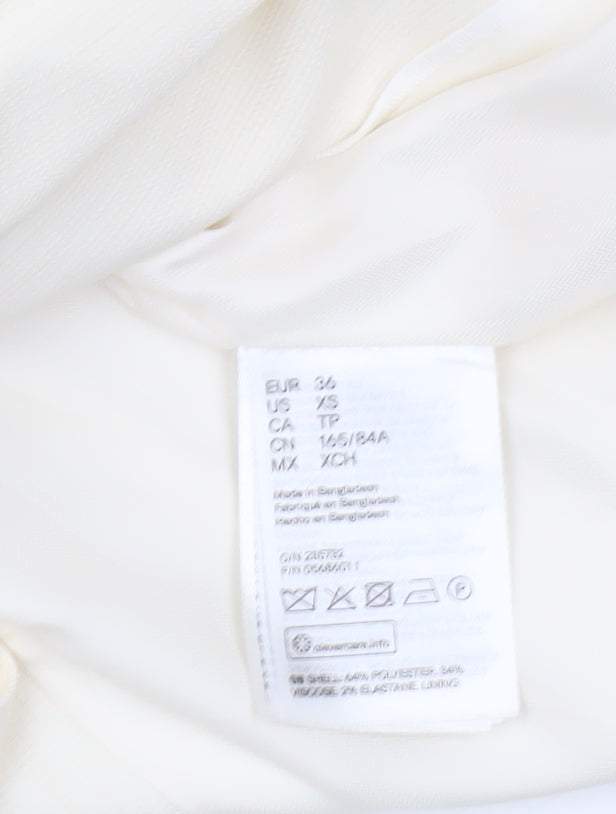 H&M Women’s Ivory Tailored Blazer Jacket UK 8 Workwear One-Button