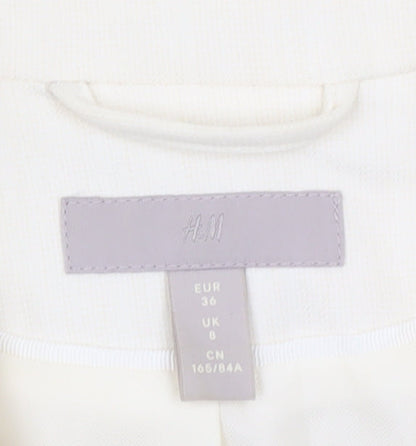 H&M Women’s Ivory Tailored Blazer Jacket UK 8 Workwear One-Button