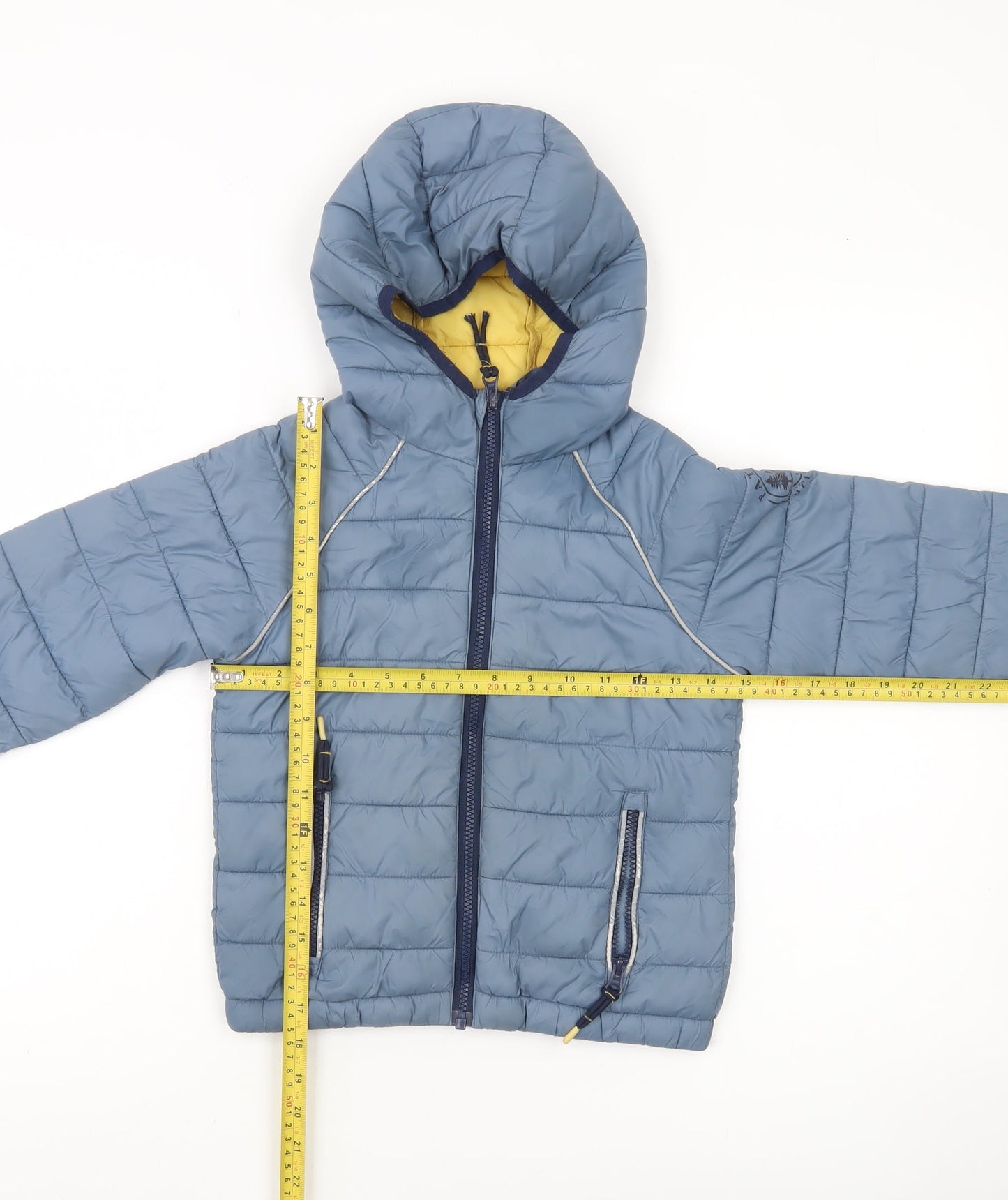 FatFace Boys Blue Hooded Puffer Jacket 5-6 Years Nylon Winter Coat