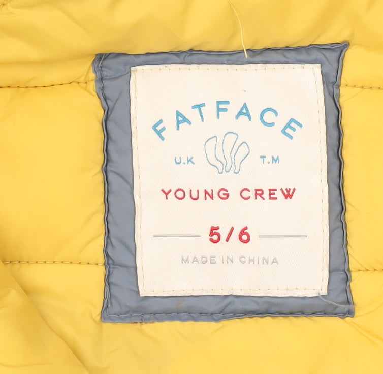 FatFace Boys Blue Hooded Puffer Jacket 5-6 Years Nylon Winter Coat