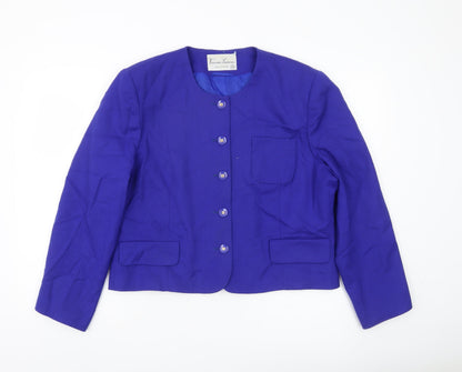 Vivienne Lawrence Women’s Blue Wool Suit Jacket Size 16