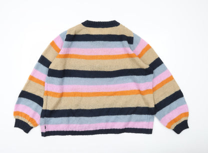 Ze-Ze Nordic Womens 3XL Multicoloured Striped Knit Jumper Pullover