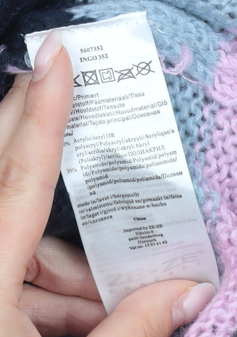 Ze-Ze Nordic Womens 3XL Multicoloured Striped Knit Jumper Pullover