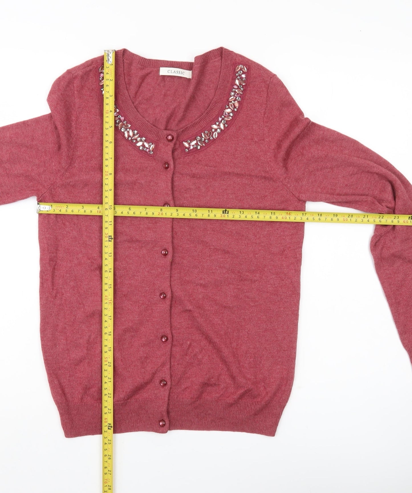 Womens UK Size 8 Marks and Spencer Red Cardigan Jumper