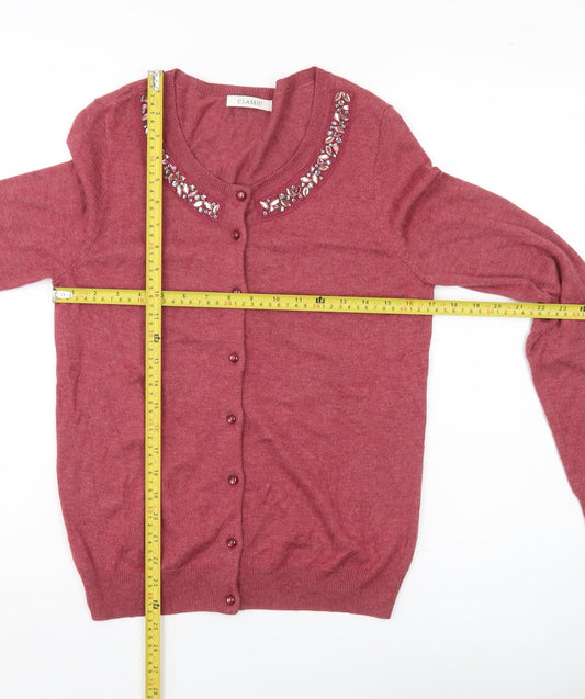 Womens UK Size 8 Marks and Spencer Red Cardigan Jumper
