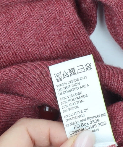 Womens UK Size 8 Marks and Spencer Red Cardigan Jumper