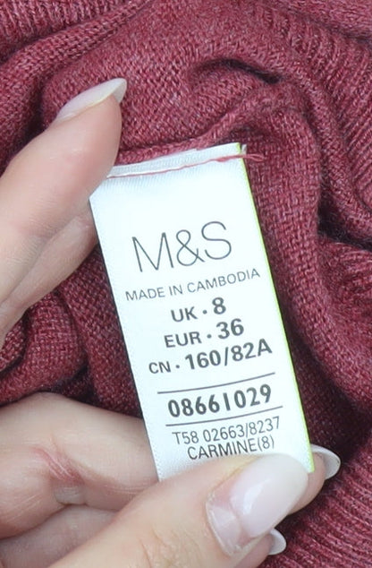 Womens UK Size 8 Marks and Spencer Red Cardigan Jumper