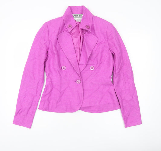 Carlisle Women’s Pink Silk Double-Breasted Blazer UK 4