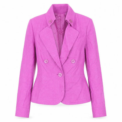 Carlisle Women’s Pink Silk Double-Breasted Blazer UK 4