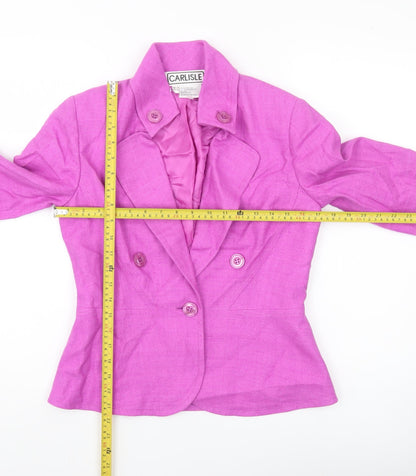 Carlisle Women’s Pink Silk Double-Breasted Blazer UK 4