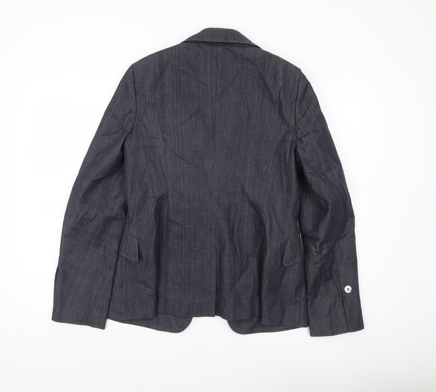 Karen Millen Women’s Blue Cotton Blend Slim Fit Blazer UK 14