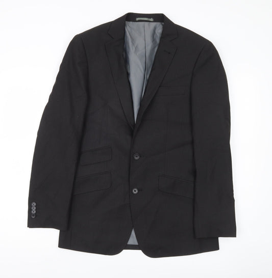 George Men’s Grey 36R Regular Fit Two-Button Suit Jacket