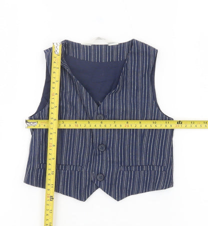 H&M Boys Blue Pinstripe Waistcoat 2-3 Years Formal Wedding Party