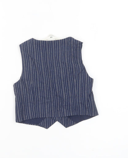 H&M Boys Blue Pinstripe Waistcoat 2-3 Years Formal Wedding Party