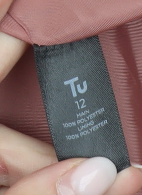 Tu Woman Pink Black Print Blazer Jacket Size 12 Regular Fit