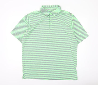 Walter Hagen Men’s Green Striped Polo Shirt L Golf Activewear