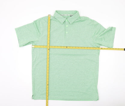 Walter Hagen Men’s Green Striped Polo Shirt L Golf Activewear