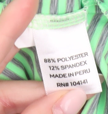 Walter Hagen Men’s Green Striped Polo Shirt L Golf Activewear