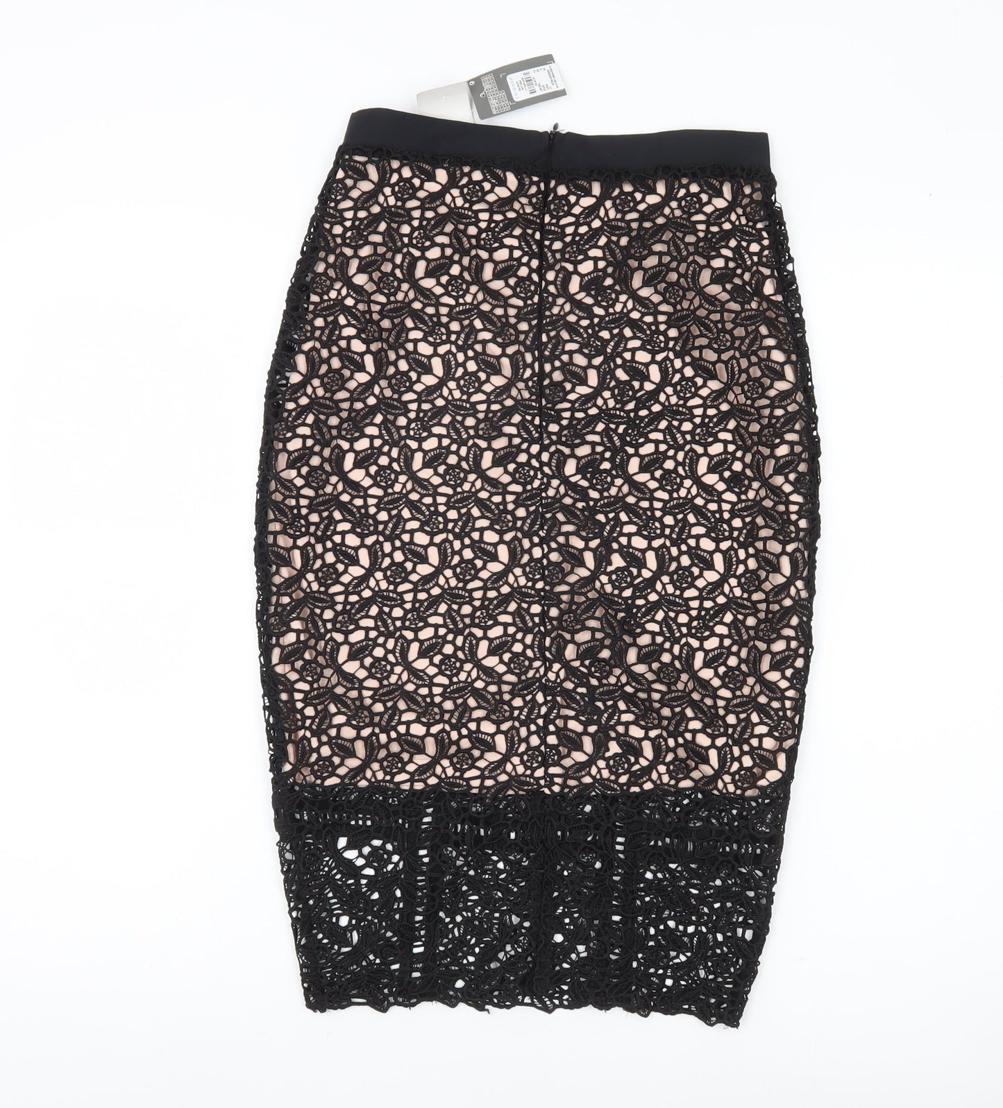 Primark Womens Black Lace Midi Pencil Skirt Size 10 Formal Party