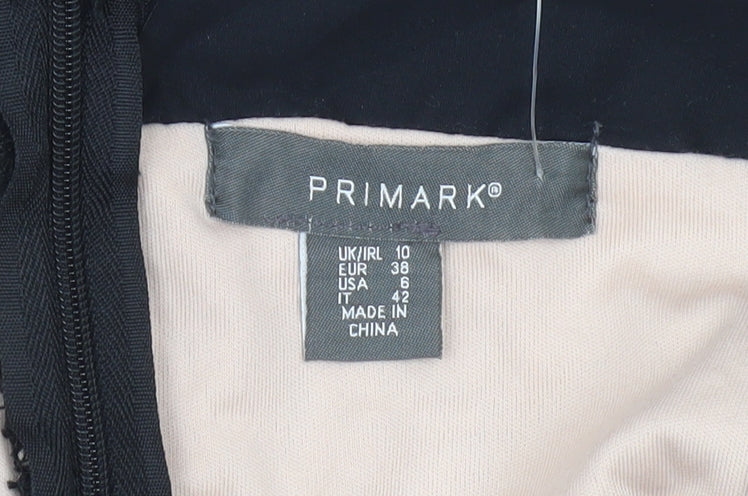 Primark Womens Black Lace Midi Pencil Skirt Size 10 Formal Party