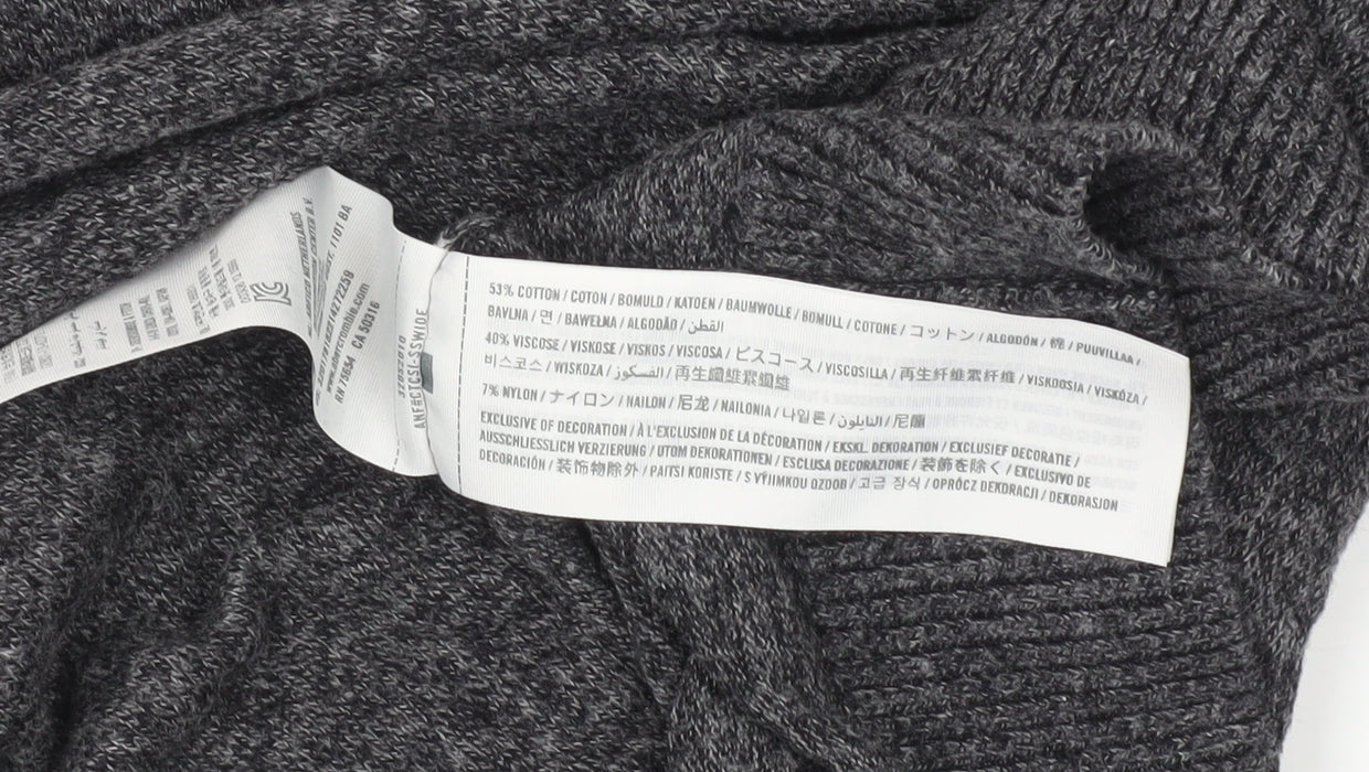 Hollister Mens Grey Knit Pullover Jumper Medium Crew Neck