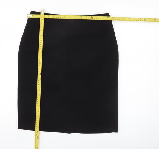 Amaranto Womens Black Size 10 Pencil Knee Length Skirt Workwear