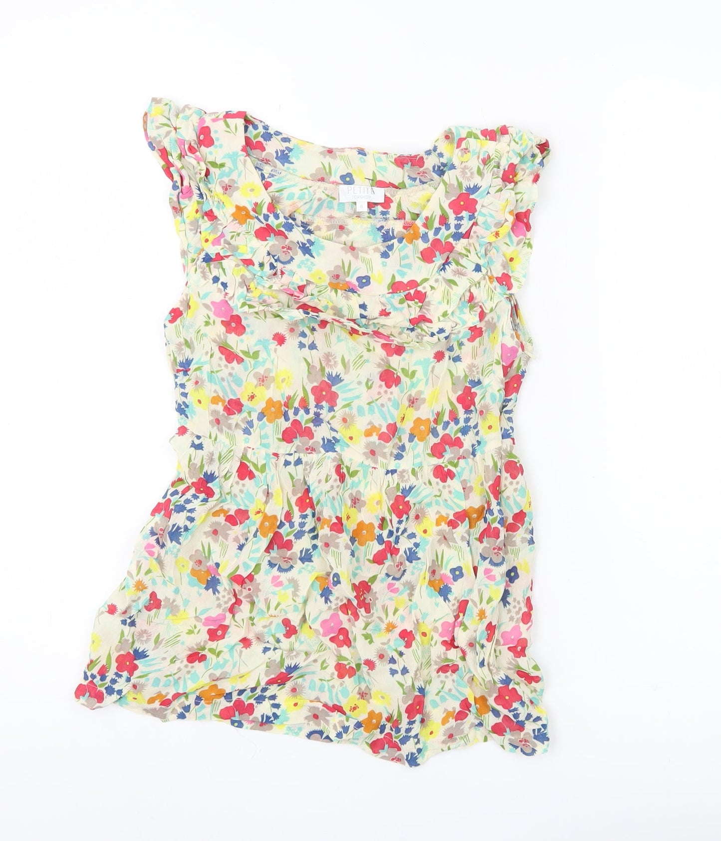 Topshop Petite Women’s Multicoloured Floral Blouse Size 8