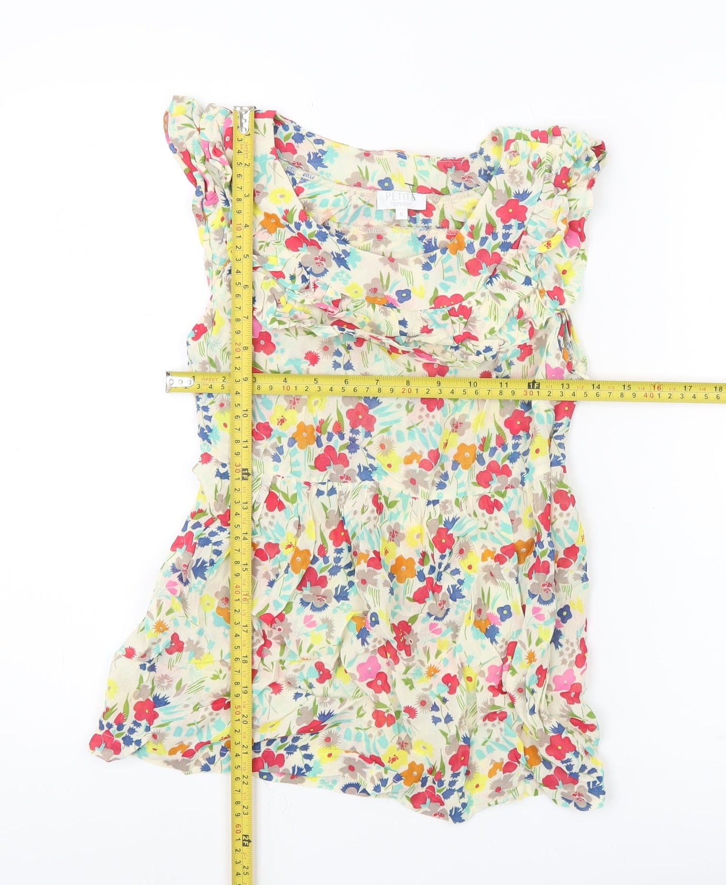 Topshop Petite Women’s Multicoloured Floral Blouse Size 8