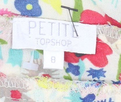 Topshop Petite Women’s Multicoloured Floral Blouse Size 8