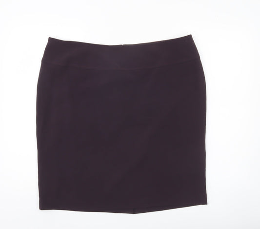 Louben Women Purple Size 16 Knee Length Pencil Skirt Workwear