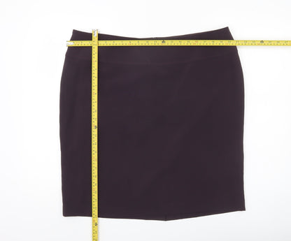 Louben Women Purple Size 16 Knee Length Pencil Skirt Workwear