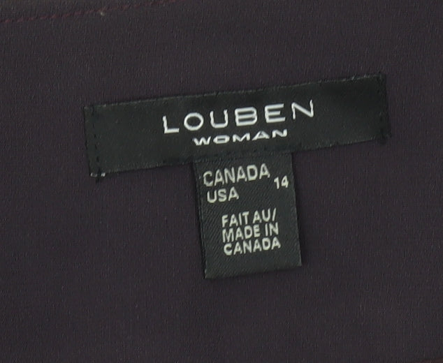 Louben Women Purple Size 16 Knee Length Pencil Skirt Workwear
