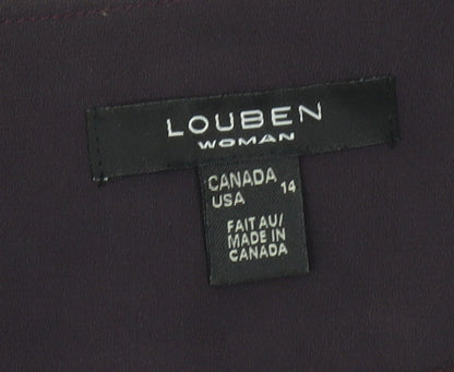 Louben Women Purple Size 16 Knee Length Pencil Skirt Workwear