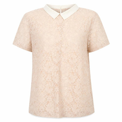 Womens UK Size 14 French Connection Beige Lace Blouse