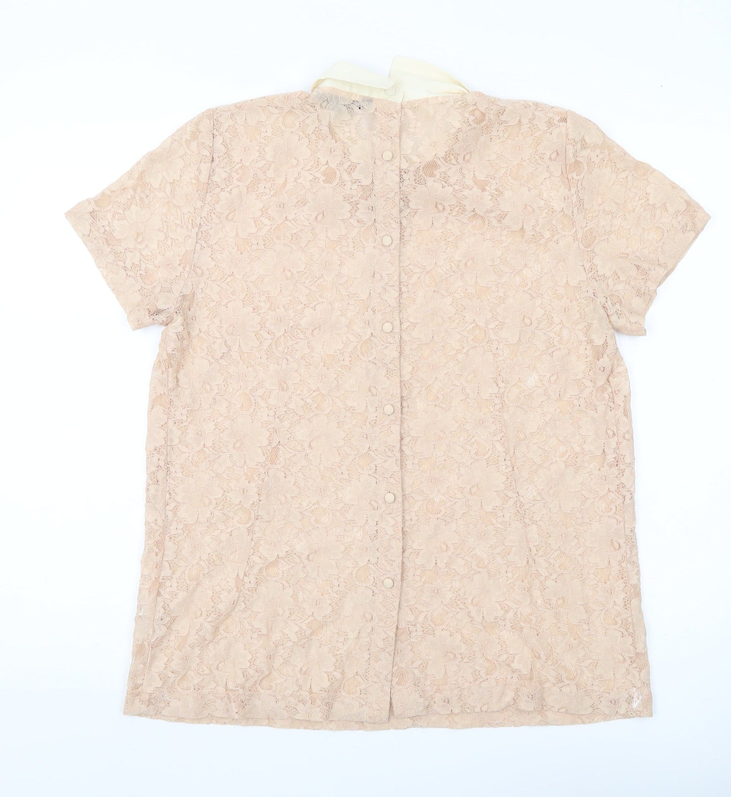 Womens UK Size 14 French Connection Beige Lace Blouse