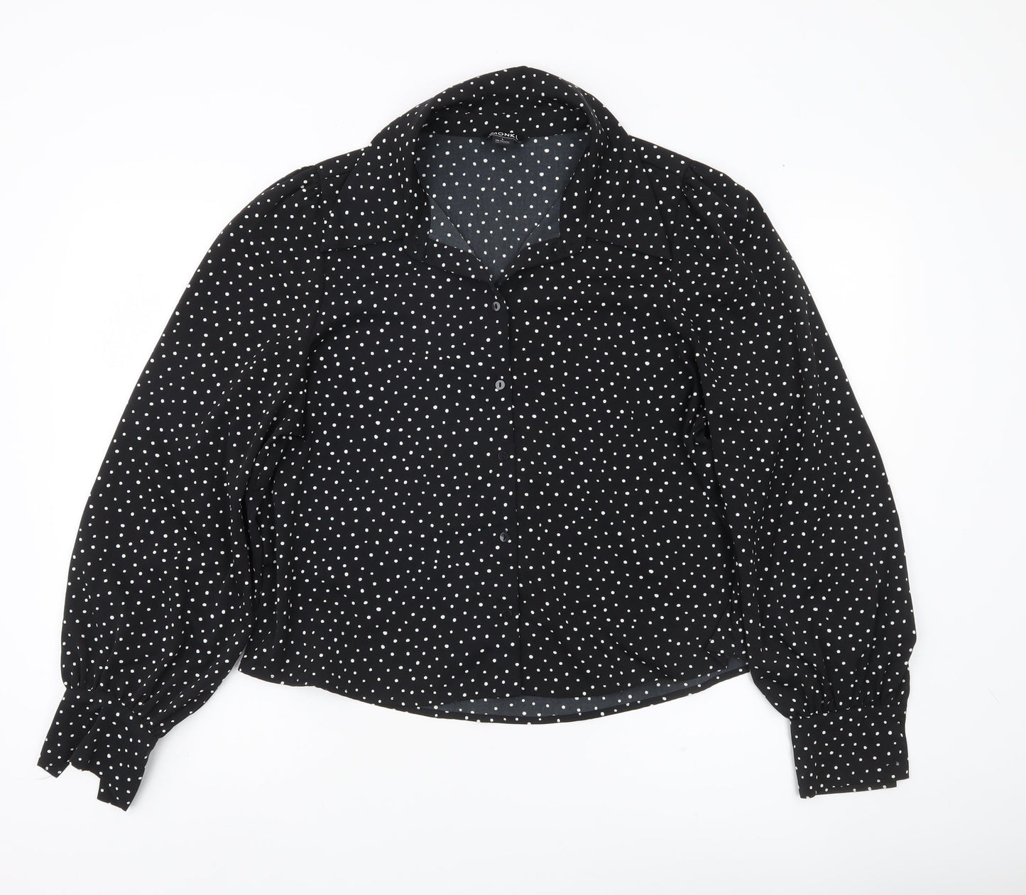 Womens UK Size 14 Monki Black Classic Blouse