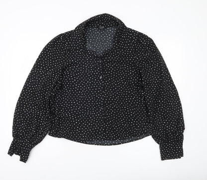 Womens UK Size 14 Monki Black Classic Blouse